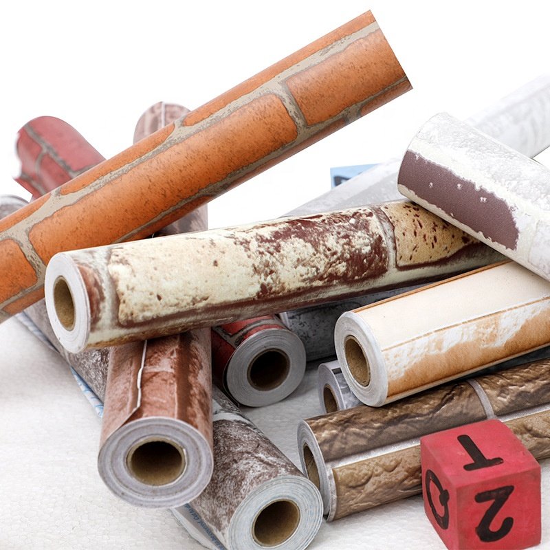 Highly recommend best quality 3d red brick wallpaper home decoration wall paper rolls 3d modern wallpaper