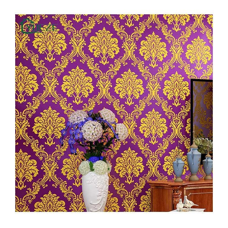 High Quality Suede Wallpaper Modern 3D Gray Damask Non Woven Wallpaper Living Room Tv Background Wall Wallpaper