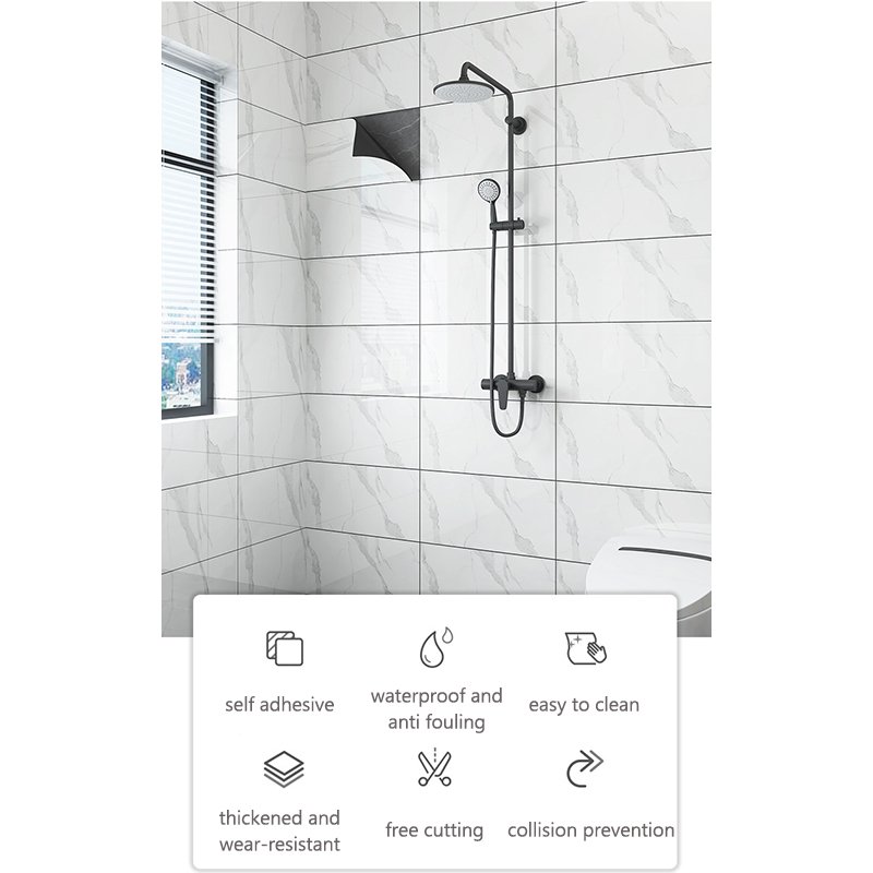 tile wallpaper 3d wall tile brick waterproof selfadhesive marble wallpaper diy home decor wall panel Thickened 30*60cm