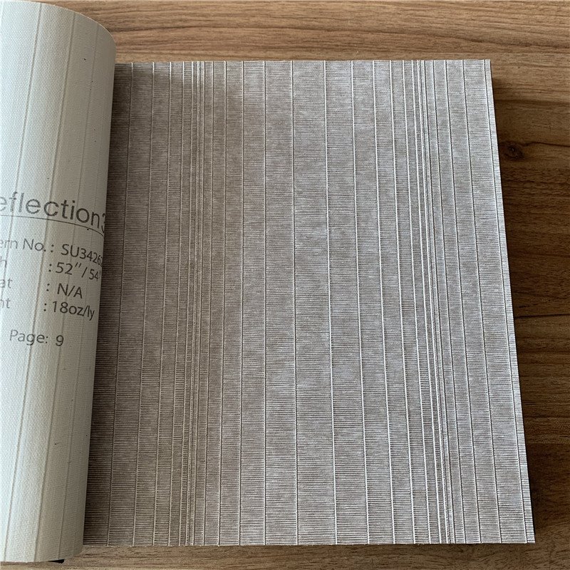 Element Bamboo Wave Texture Fabric Vinyl Wallcovering Wallpaper For Commercial Decor