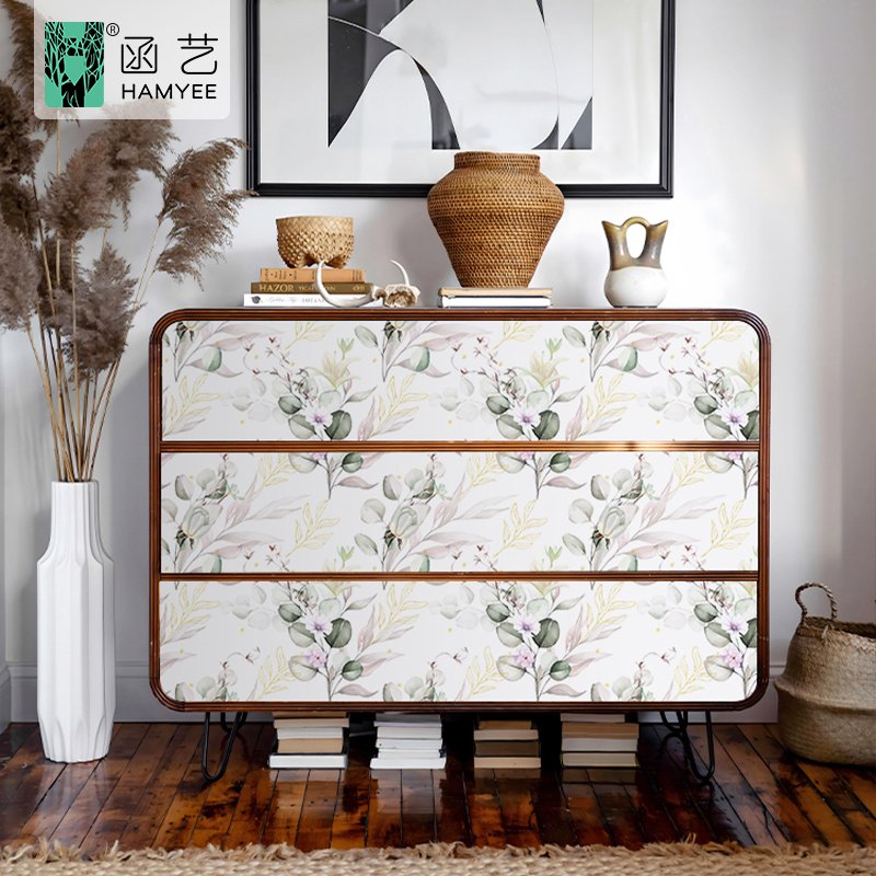 Custom design self-adhesive wallpaper 0.44cm thick floral peel and stick wall paper for bedroom