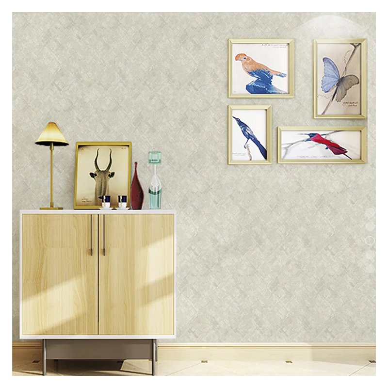 Dark textured geometric non woven wallpaper in yellow