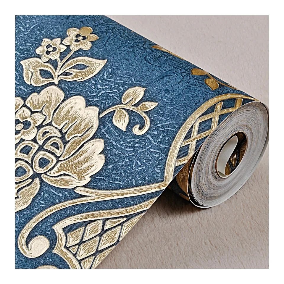 Damas garden style wallpaper with childlike pastoral color for interior decoration, best price pvc 3d wallpaper rolls