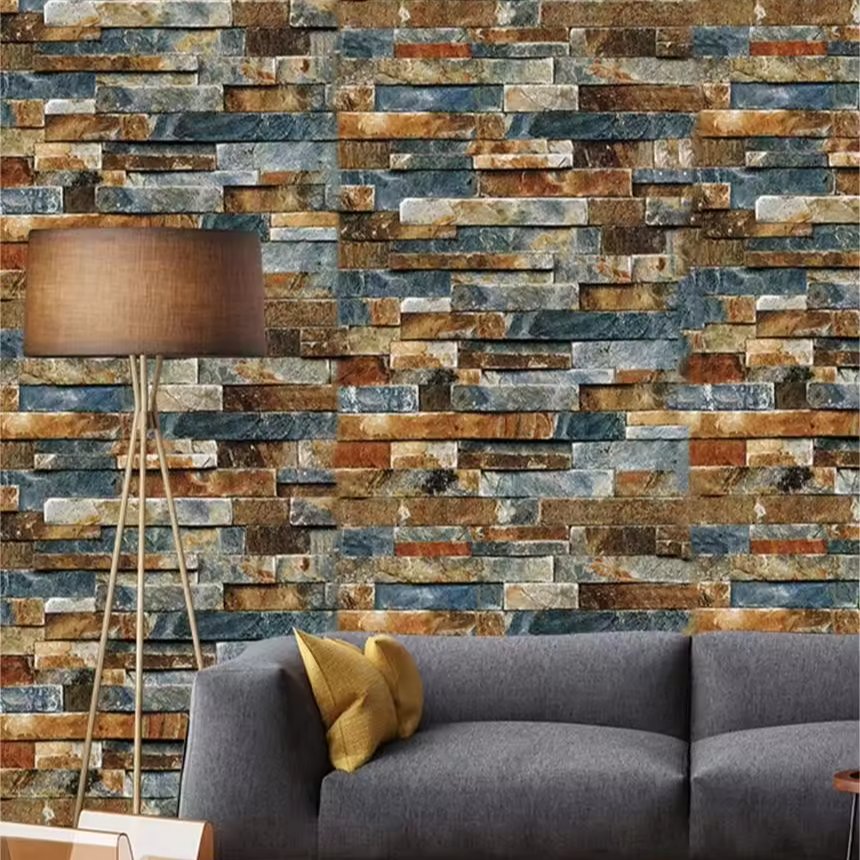 Modern Design 3D bricks Pattern PVC Eco-friendly Material Home Wall Decor Peel & Stick Wallpaper For Apartment Hotel