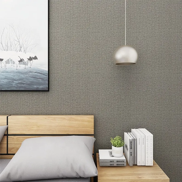 Matte texture vinyl wallpaper removable plain color minimalist design China factory supply wallpaper rolls