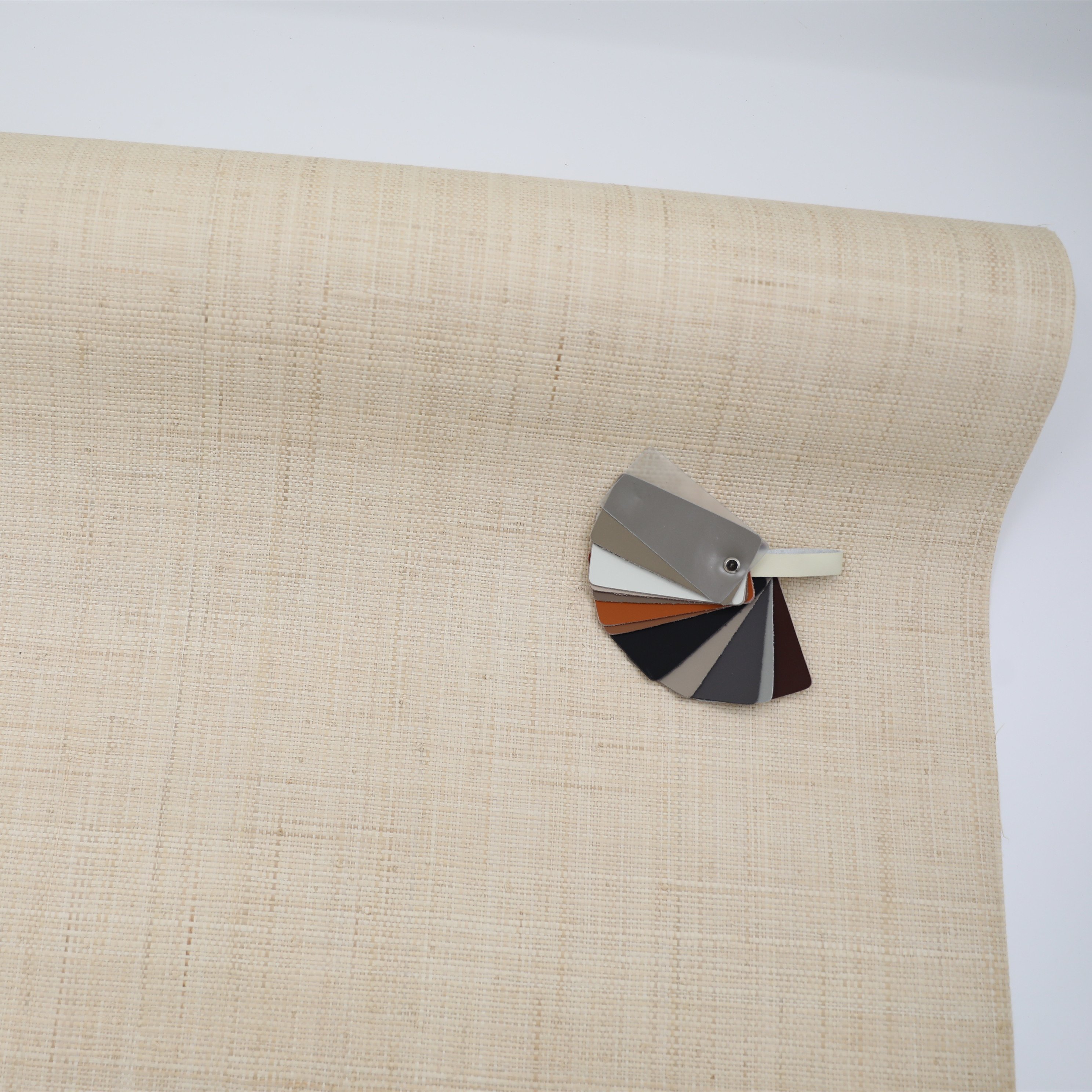 Mywind New Design Light Color Natural Material Raffia Fabric Wallpaper Roll For Home Hotel Decor Walls Wallcoverings