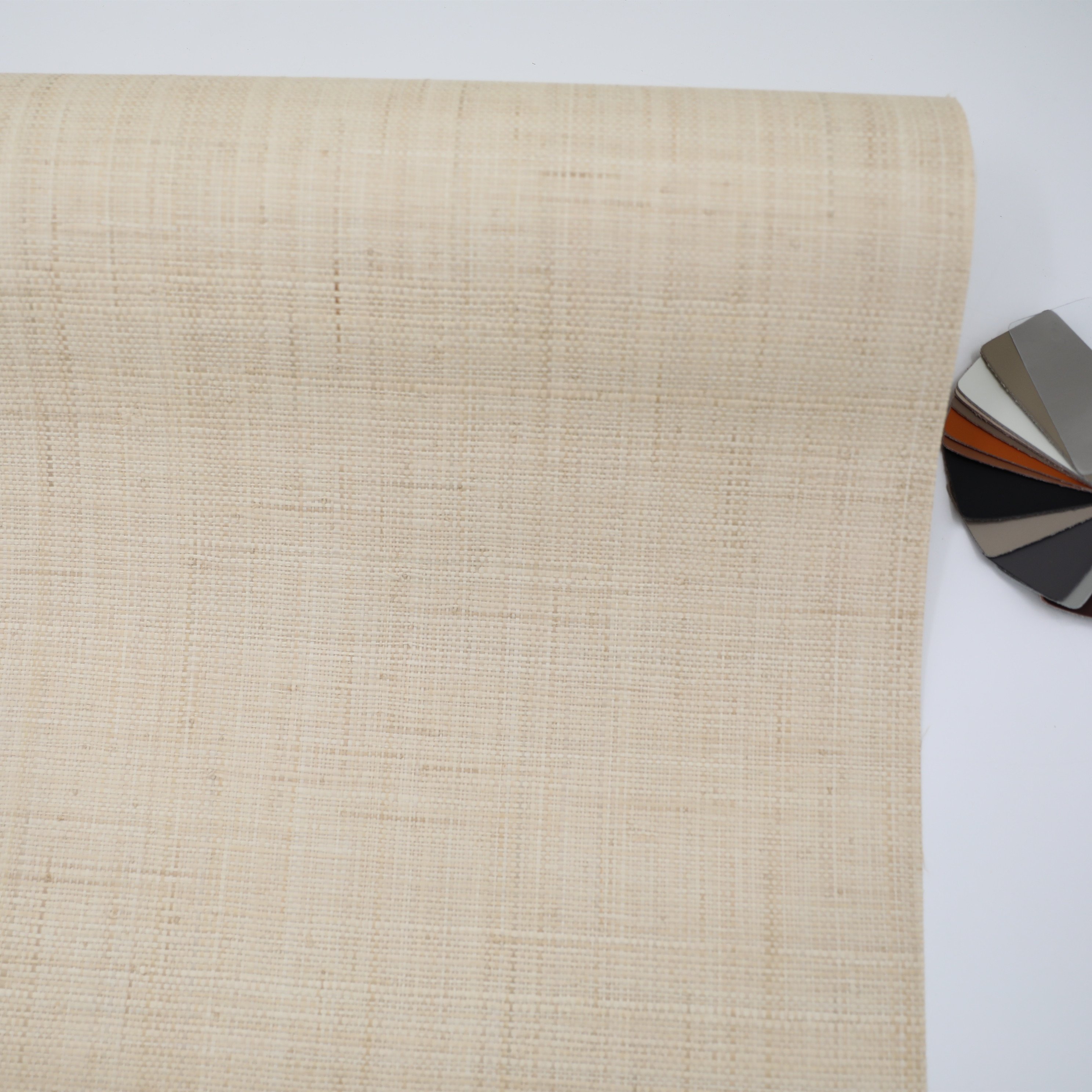 Mywind New Design Light Color Natural Material Raffia Fabric Wallpaper Roll For Home Hotel Decor Walls Wallcoverings