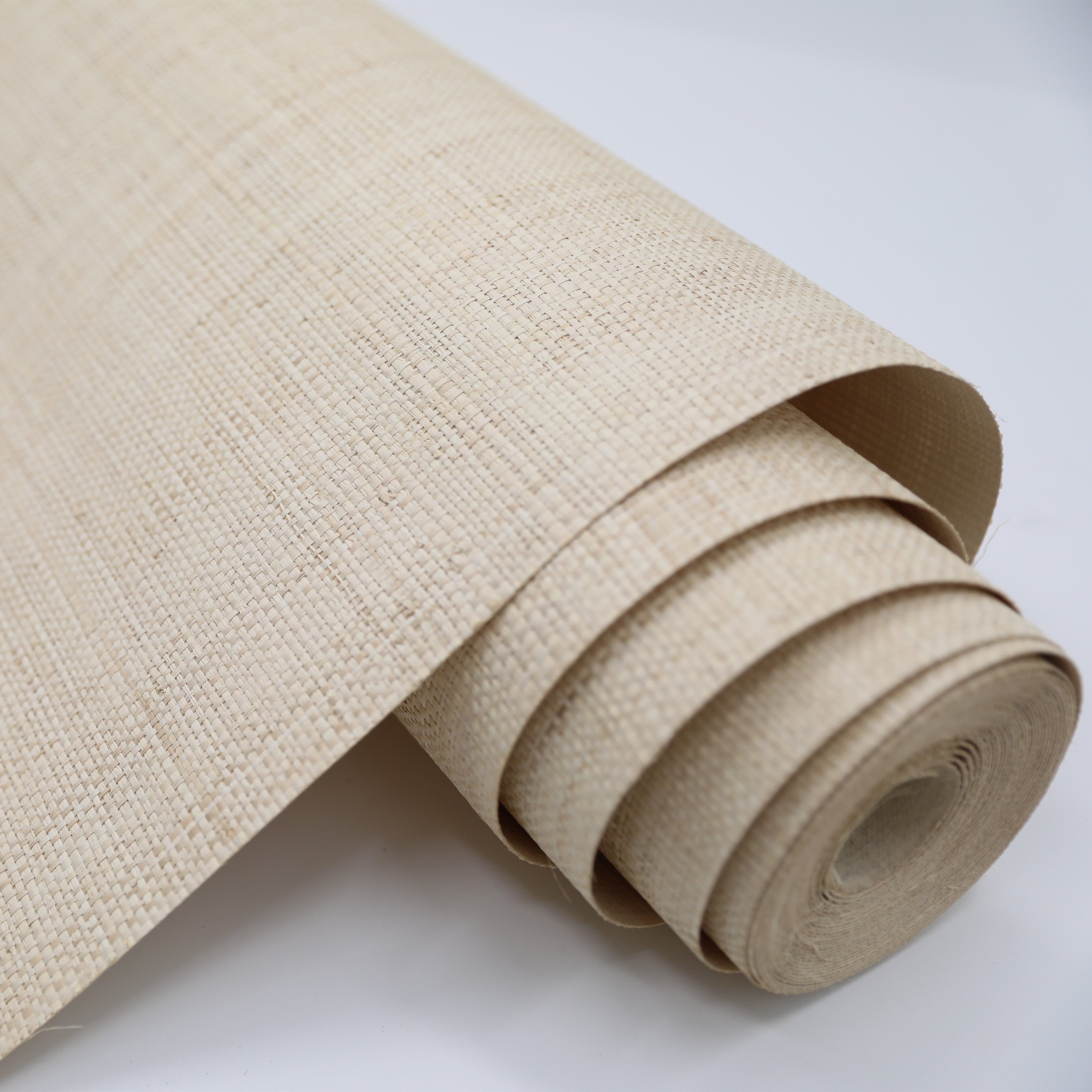 Mywind New Design Light Color Natural Material Raffia Fabric Wallpaper Roll For Home Hotel Decor Walls Wallcoverings