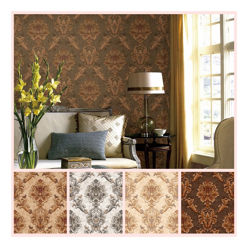 made in china new designs 106 wallpaper home decor 3d damask flower 1.06 wallpapers
