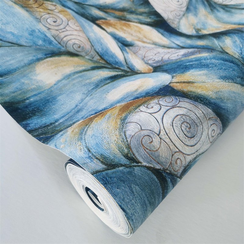 In stock Botanical Wallpaper Waterproof 3d Modern leaves Wallpaper Bedroom Decorative Pvc Cheap Wallpaper