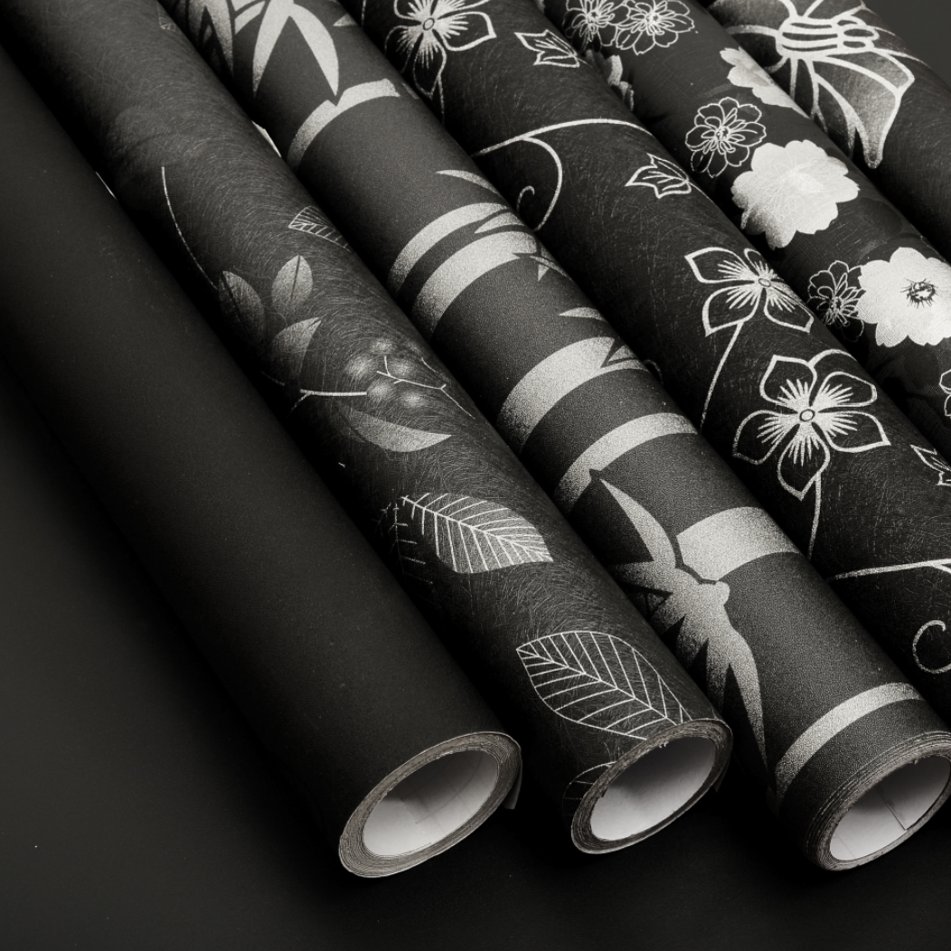 Black Sheer Style Semi Transparent Bathroom Glass Window Blocking And Protective Film Black Frosted Glass Film/Wallpaper