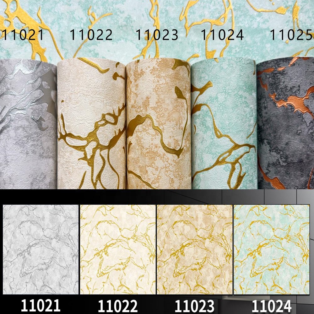 Modern Fire Proof PVC Vinyl Wall Covering Wallpaper For Hotel Room Decoration Wall Paper Sticker
