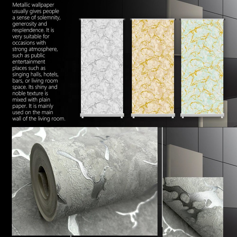 Modern Fire Proof PVC Vinyl Wall Covering Wallpaper For Hotel Room Decoration Wall Paper Sticker