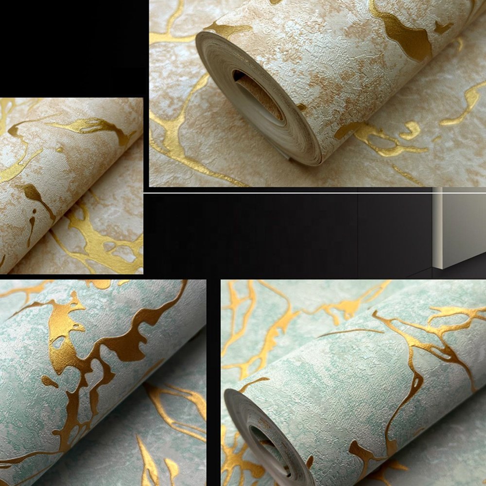 Modern Fire Proof PVC Vinyl Wall Covering Wallpaper For Hotel Room Decoration Wall Paper Sticker
