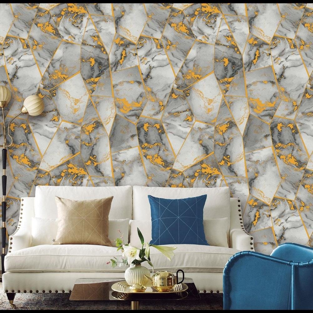 3D marble luxury waterproof wallpaper vertical wall stickers 3d home decoration for living room wall decor