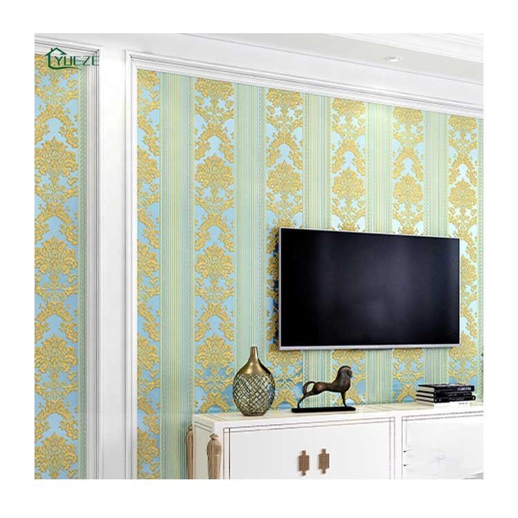 High Quality Modern 3D Silver Damask Wallpaper Luxury Non-Woven Suede PVC Wall Coating Home Decor Wallcovering