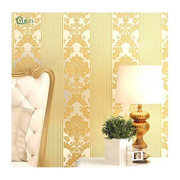 High Quality Modern 3D Silver Damask Wallpaper Luxury Non-Woven Suede PVC Wall Coating Home Decor Wallcovering