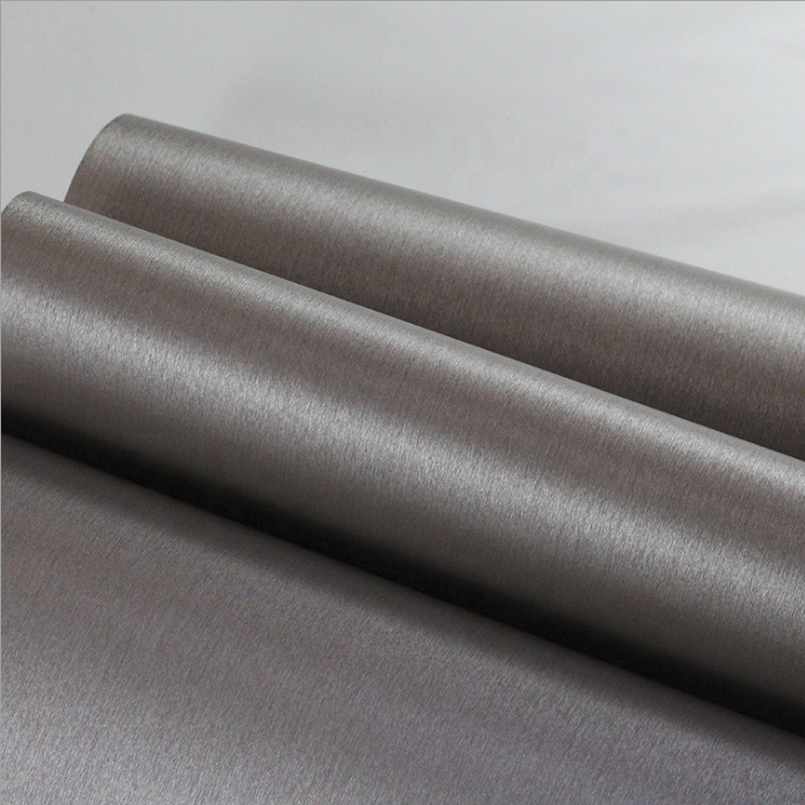 UDK Thicken thickness Top class brushed metallic design PVC adhesive interior decorative wall paper