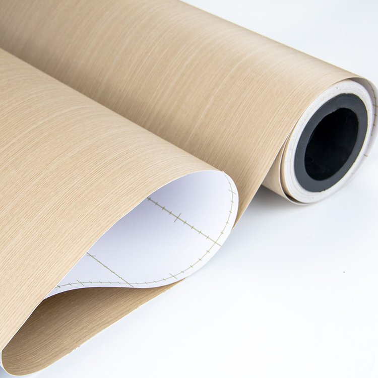 Wood Texture Self-Adhesive Wall Paper Roll Factory decorative plywood pvc film vacuum press for furniture