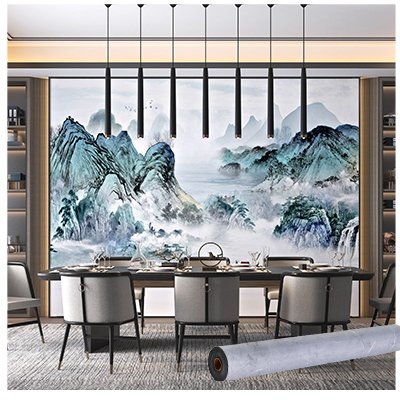 Luxury 3d Continuous pvc wallpaper rolls China classical Landscape peel and stick wallpaper for home decoration