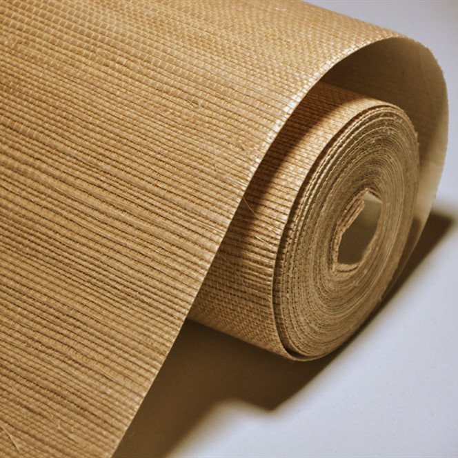 Free Sample MYWIND Wallcovering Honey Brown Natural Grasscloth Wallpaper Sisal Textured Wall Paper For Interior decoration