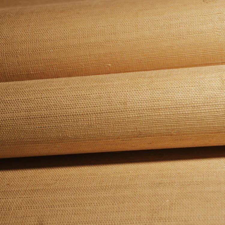 Free Sample MYWIND Wallcovering Honey Brown Natural Grasscloth Wallpaper Sisal Textured Wall Paper For Interior decoration