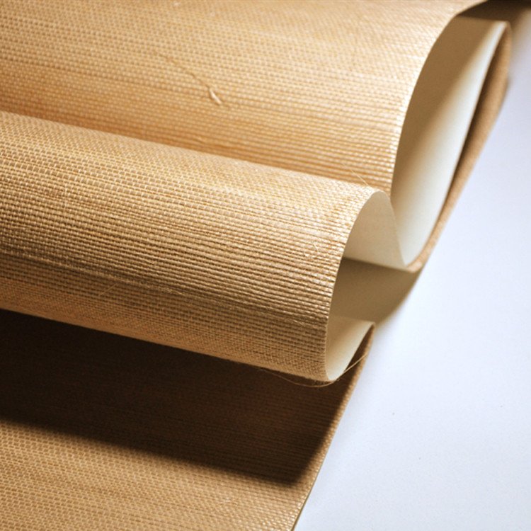Free Sample MYWIND Wallcovering Honey Brown Natural Grasscloth Wallpaper Sisal Textured Wall Paper For Interior decoration