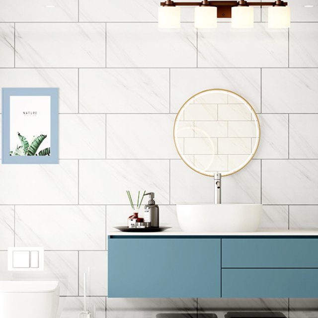self adhesive wallpaper roll paper blue marble tile bathroom kitchen self adhesive diy wall tiles