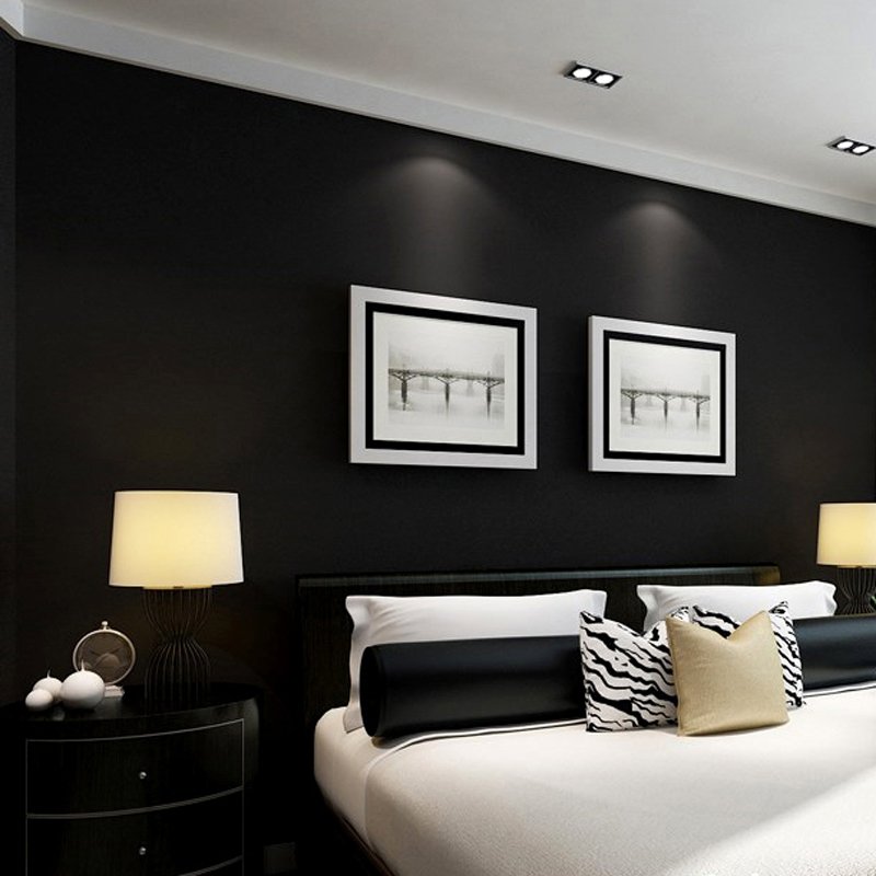 PVC wallpaper interior decoration hotel modern white striped wallpaper simple Vinyl black wall paper factories
