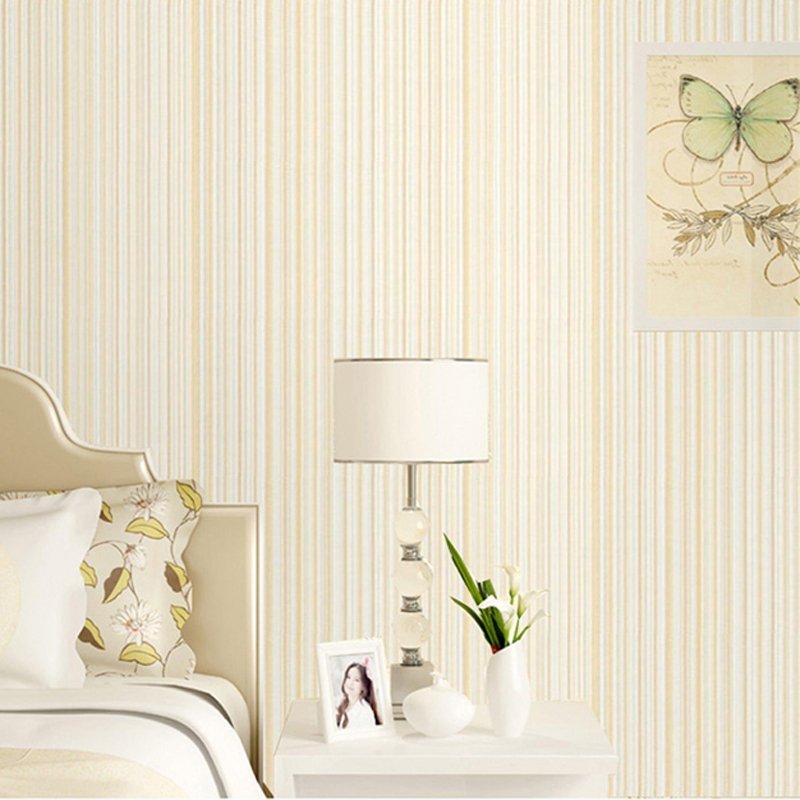 PVC wallpaper interior decoration hotel modern white striped wallpaper simple Vinyl black wall paper factories