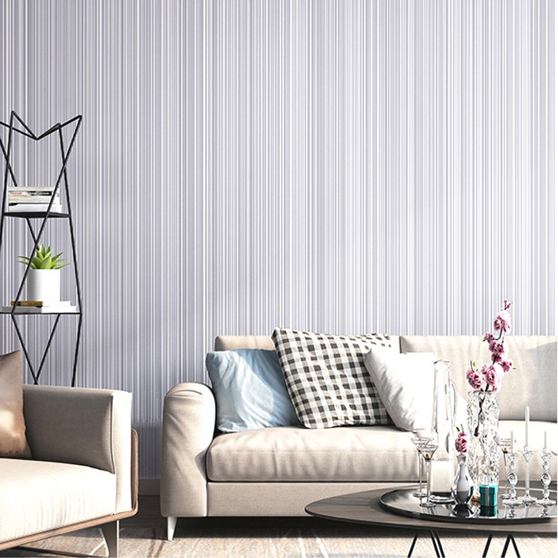 PVC wallpaper interior decoration hotel modern white striped wallpaper simple Vinyl black wall paper factories