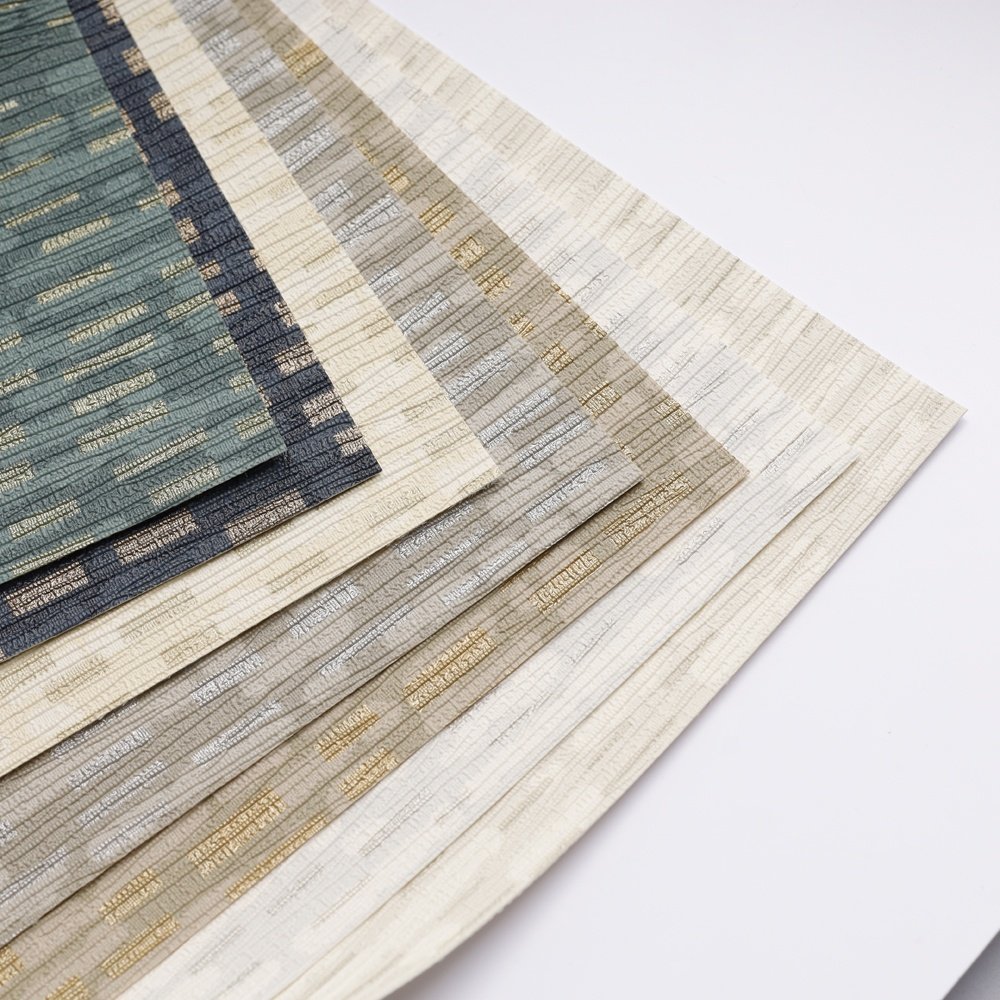 High Quality Traditional Fireproof Water-based ink Woven Fabric Wallpaper Soundproof Heat-Insulating Hotels Retail Stores