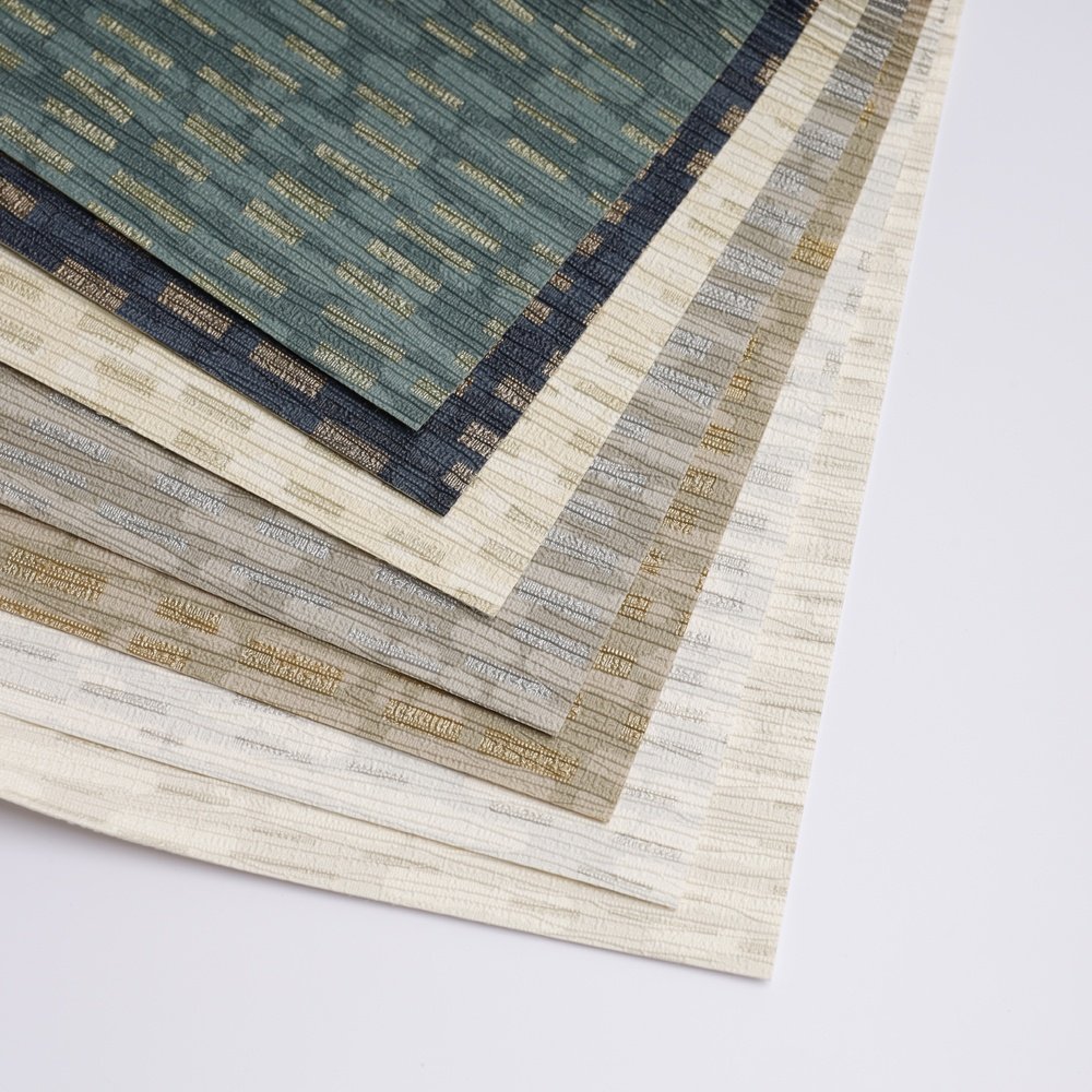 High Quality Traditional Fireproof Water-based ink Woven Fabric Wallpaper Soundproof Heat-Insulating Hotels Retail Stores