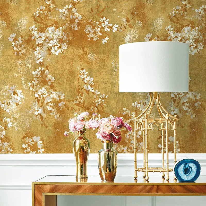 American retro style brushing water Self adhesive non woven wallpaper