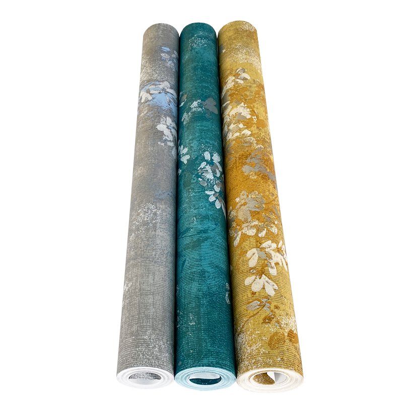 American retro style brushing water Self adhesive non woven wallpaper