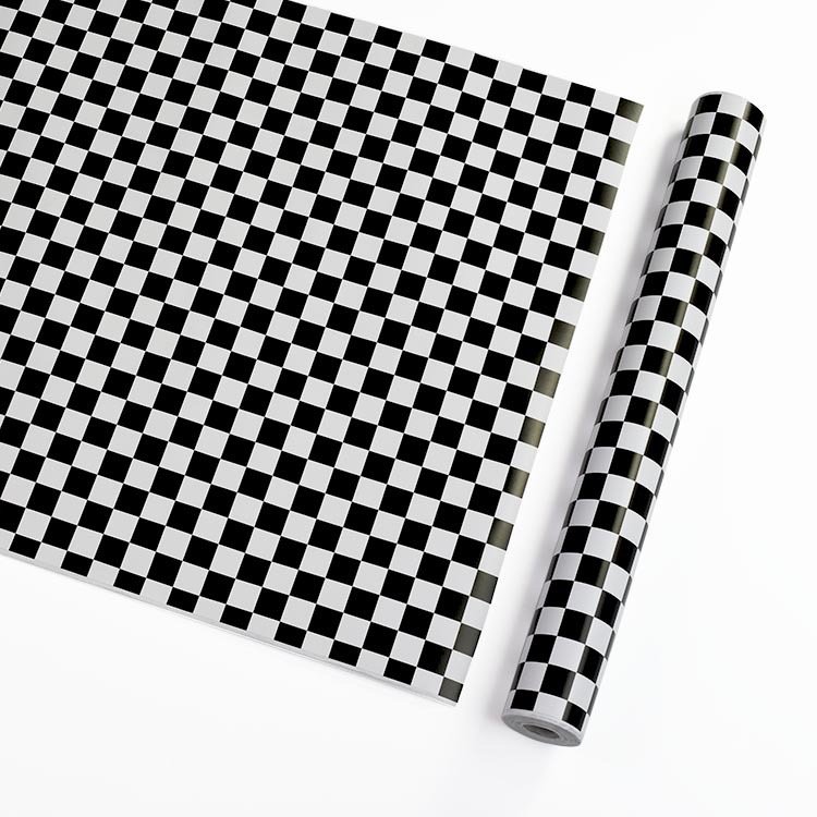 YIYAO Peel and Stick Wallpaper Decorative Contact Paper Black White Checkered Self Adhesive Shelf Liner Paper Roll