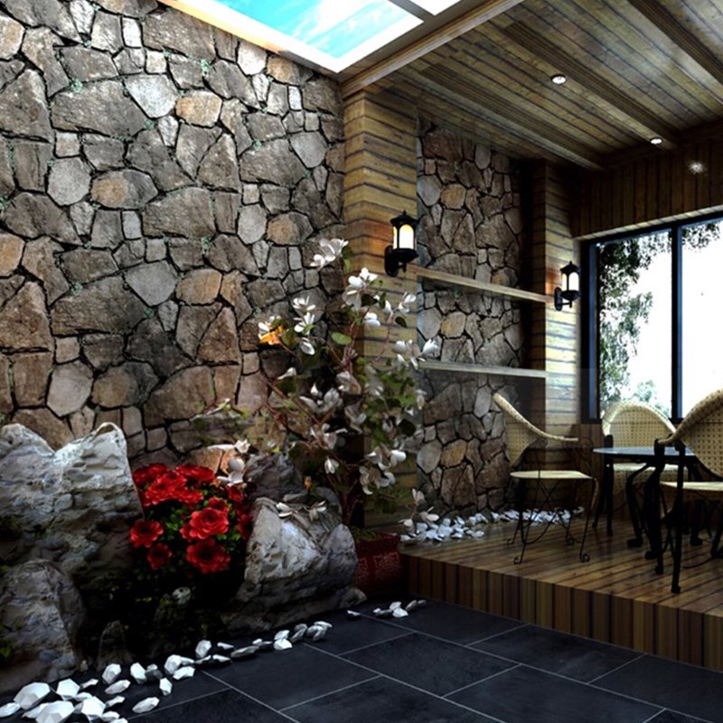 wallpaper rolls pvc 3d brick grain retro antique Industrial style stone wall panels texturized sticker home decoration 53cm*9.5m