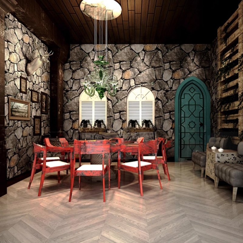 wallpaper rolls pvc 3d brick grain retro antique Industrial style stone wall panels texturized sticker home decoration 53cm*9.5m