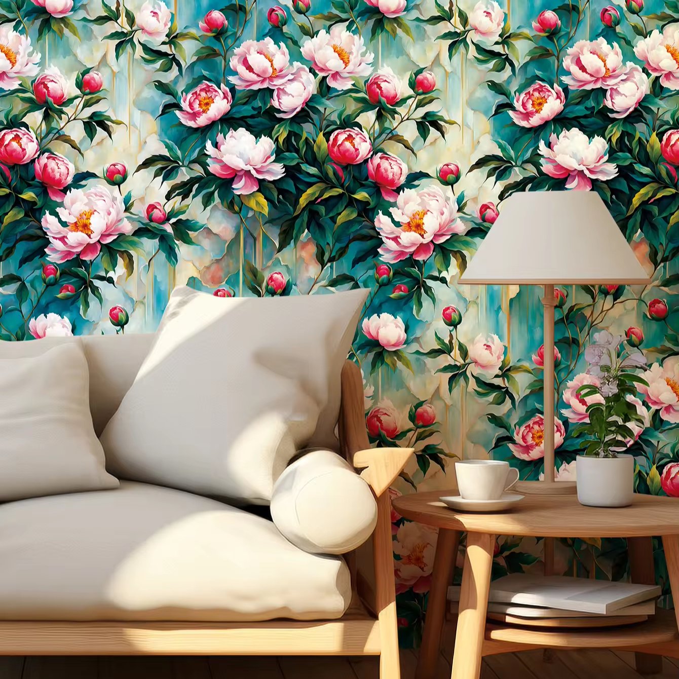 Hot selling easy to cut flower plant pattern room cabinet decoration self-adhesive wallpaper