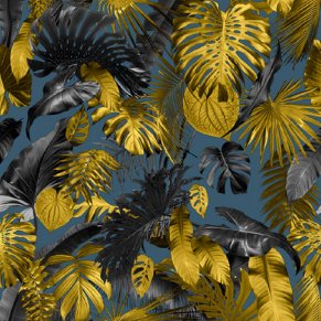21inch Tropical 3d wallpaper peel and stick palm parrot beige white green orange leaves removable stick