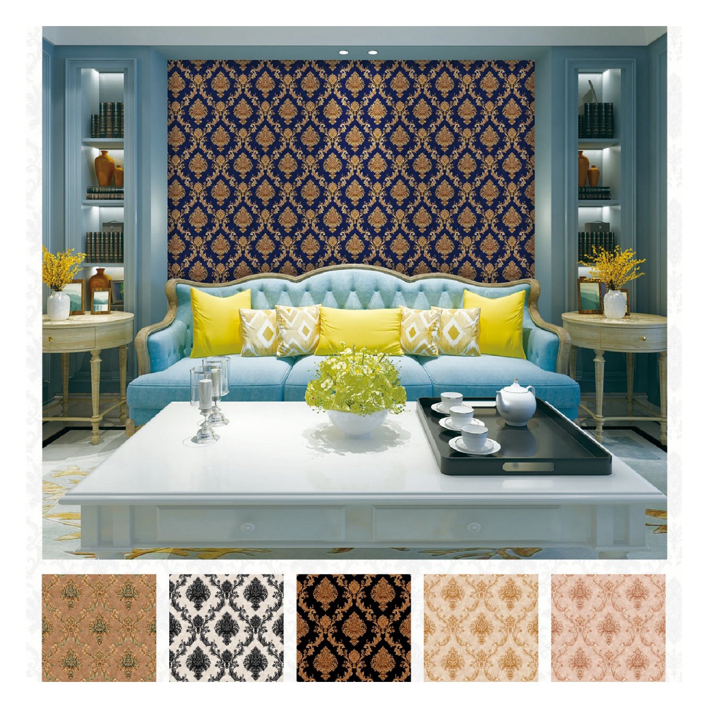 modern flower art custom design wallpaper 3d pvc wallpaper rolls