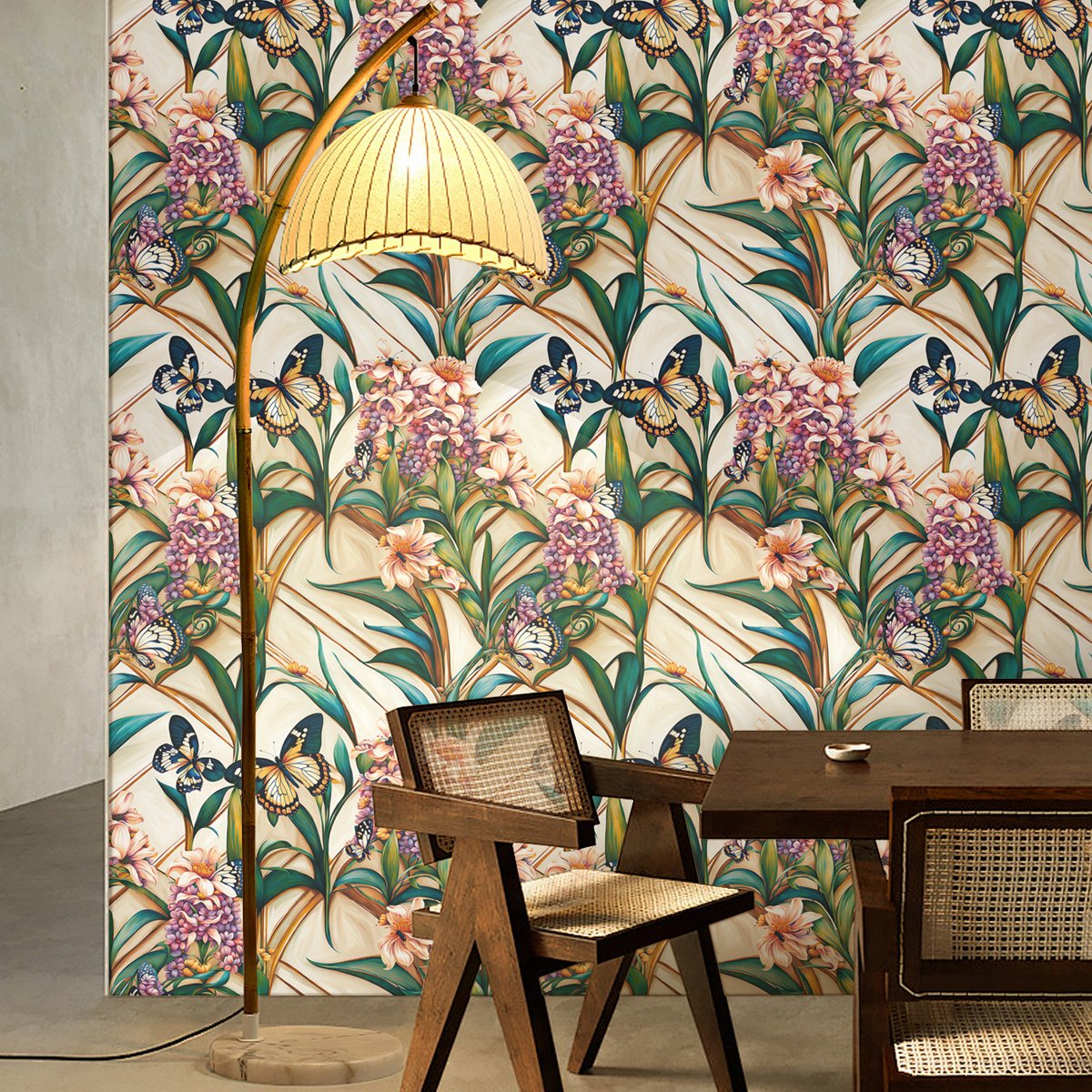Hand Painted Fresh Forest Kitchen Wallpaper Waterproof Animal Bird Tropical Plant Coconut Tree 3d Wallpaper