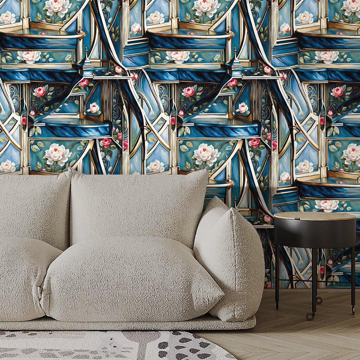 Hand Painted Fresh Forest Kitchen Wallpaper Waterproof Animal Bird Tropical Plant Coconut Tree 3d Wallpaper