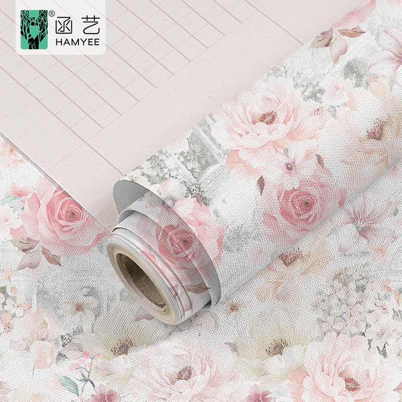 Floral self adhesive waterproof home decor furniture decal peel and stick wallpapers