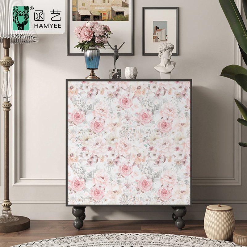 Floral self adhesive waterproof home decor furniture decal peel and stick wallpapers