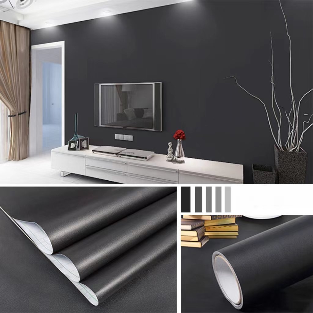 Bufu Home Decorative Contact Paper Printed PVC Wall Paper Self-Adhesive Dark Color Wallpaper