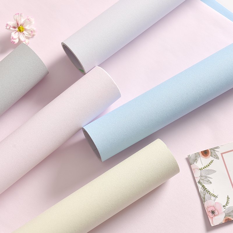 Self-adhesive Frosted Texture Colorful Waterproof Matte Wallpaper for Home Refurbishing Bedroom TV Background