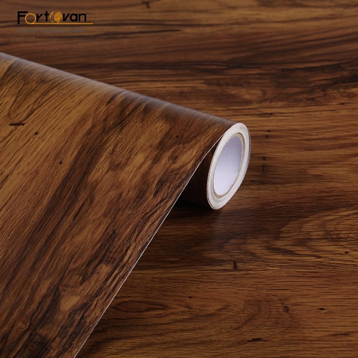 Eco-Friendly 3D PVC Wood Look Wallpaper For Living Room