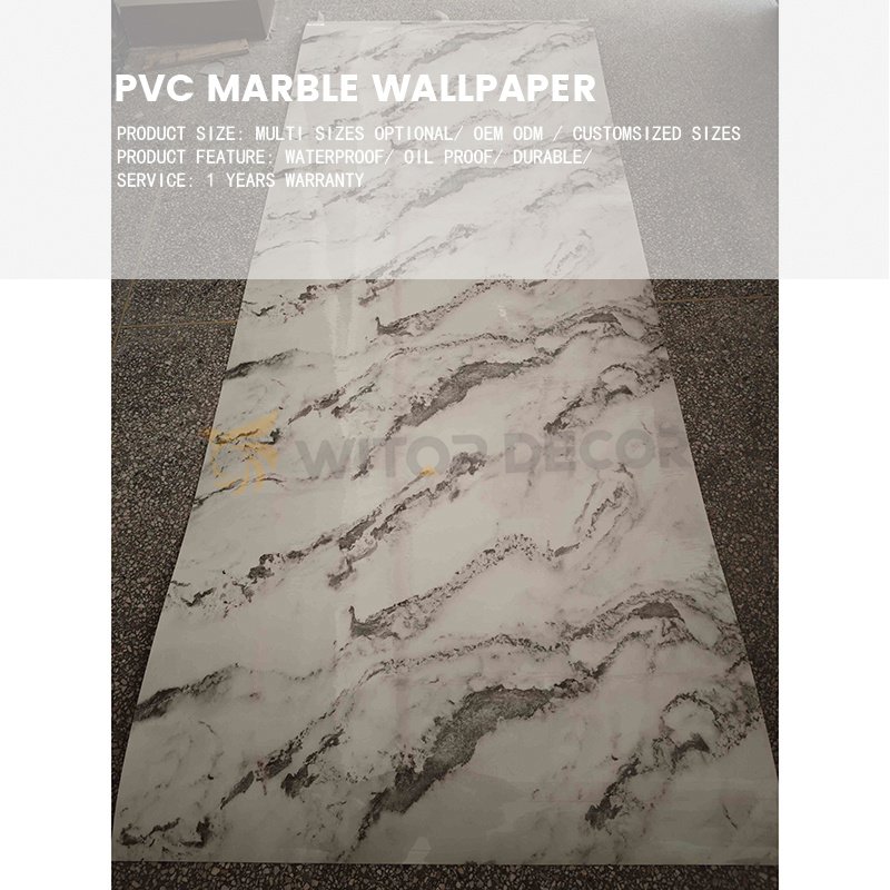 WITOP DECOR 1220*2800mm PE material soft tiles marble wall stickers rolls for decoration