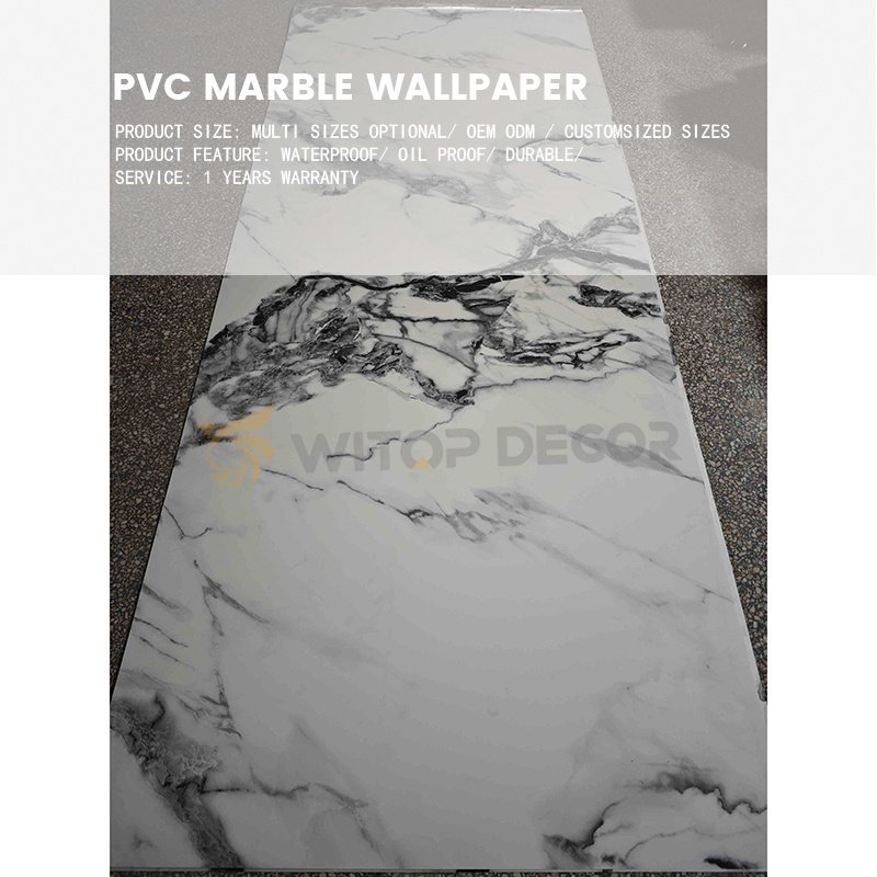 WITOP DECOR 1220*2800mm PE material soft tiles marble wall stickers rolls for decoration